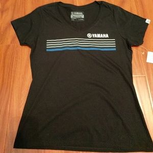 Yamaha girls black v neck tee